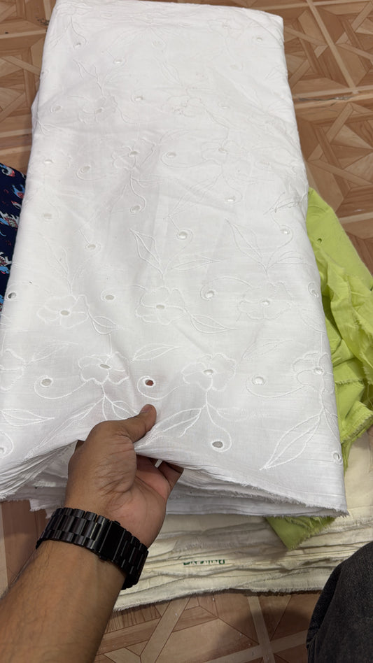 Buy Cotton Hakoba Rose Embroidery Fabric For Making Dress, Top & More