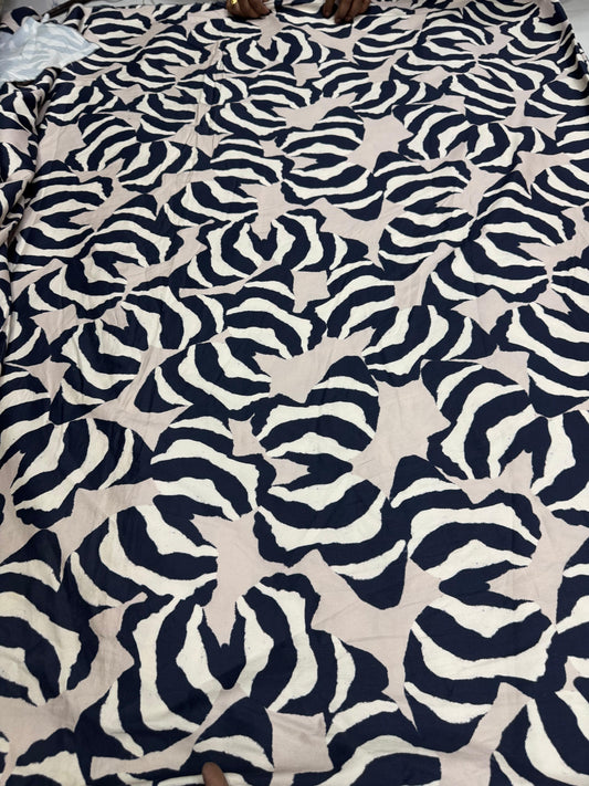 Buy Cotton Satin Lycra Abstract Animal Printed Fabric