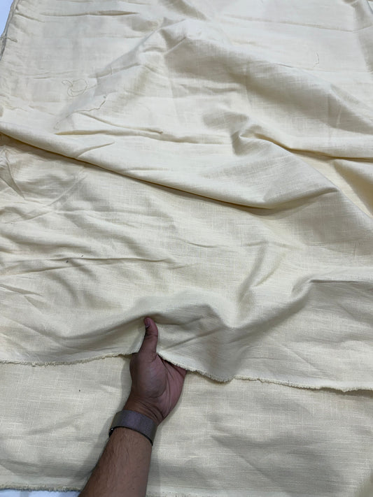 Buy Cotton Linen Beige Solid Fabric