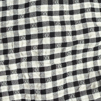 Premium Dobby Seersucker Gingham Black & White Check Fabric