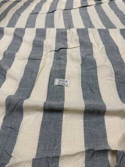 Buy Cotton Linen Broad Stripe Powder Blue Fabric