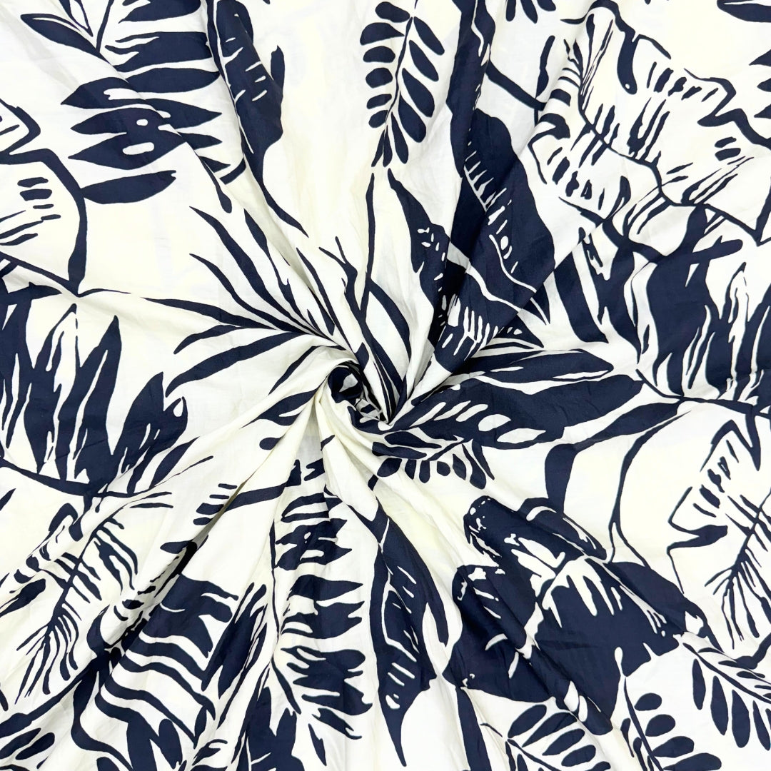 POPLIN TROPICAL BIG PRINT B&W