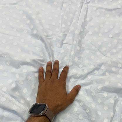 Buy Cotton Solid Baby Blue Floral Butta Fabric