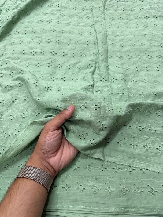 Buy Hakoba Sage Green Flower Cutwork Joining Fabric