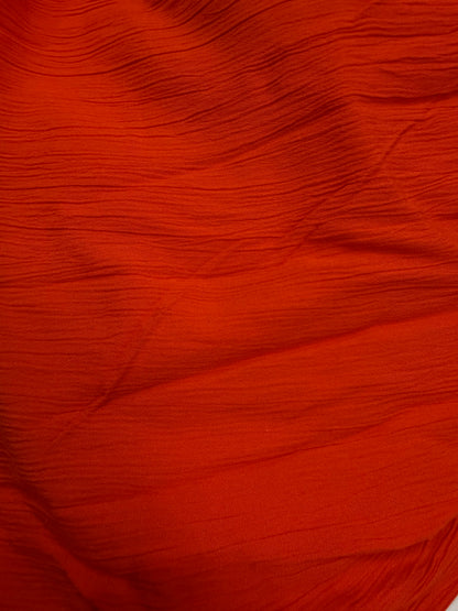 Buy Cotton Crinkled Crepe Bright Orange Solid Fabric
