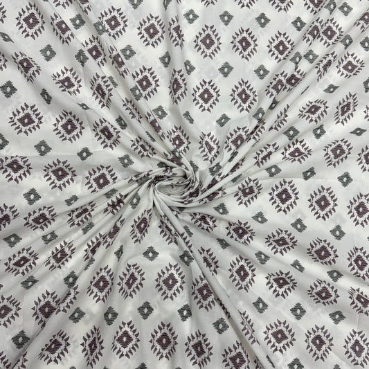 Buy Cotton Cambric Grey Diamond Block Morarjee Mill Fabric