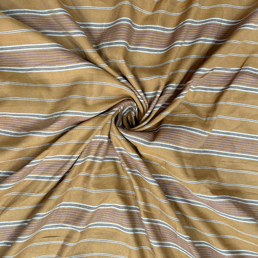 Buy Cotton Brown Stripes Fabric