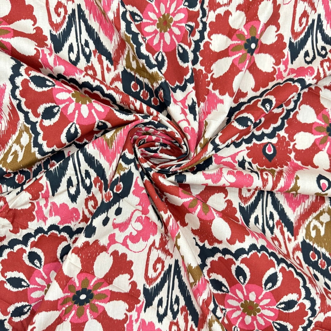 Buy Poplin Ikkat Print Fabric