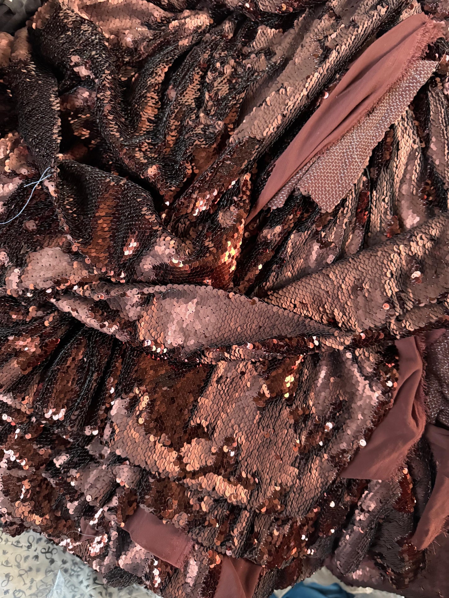 Buy Sequins Brown Coloured Fabric