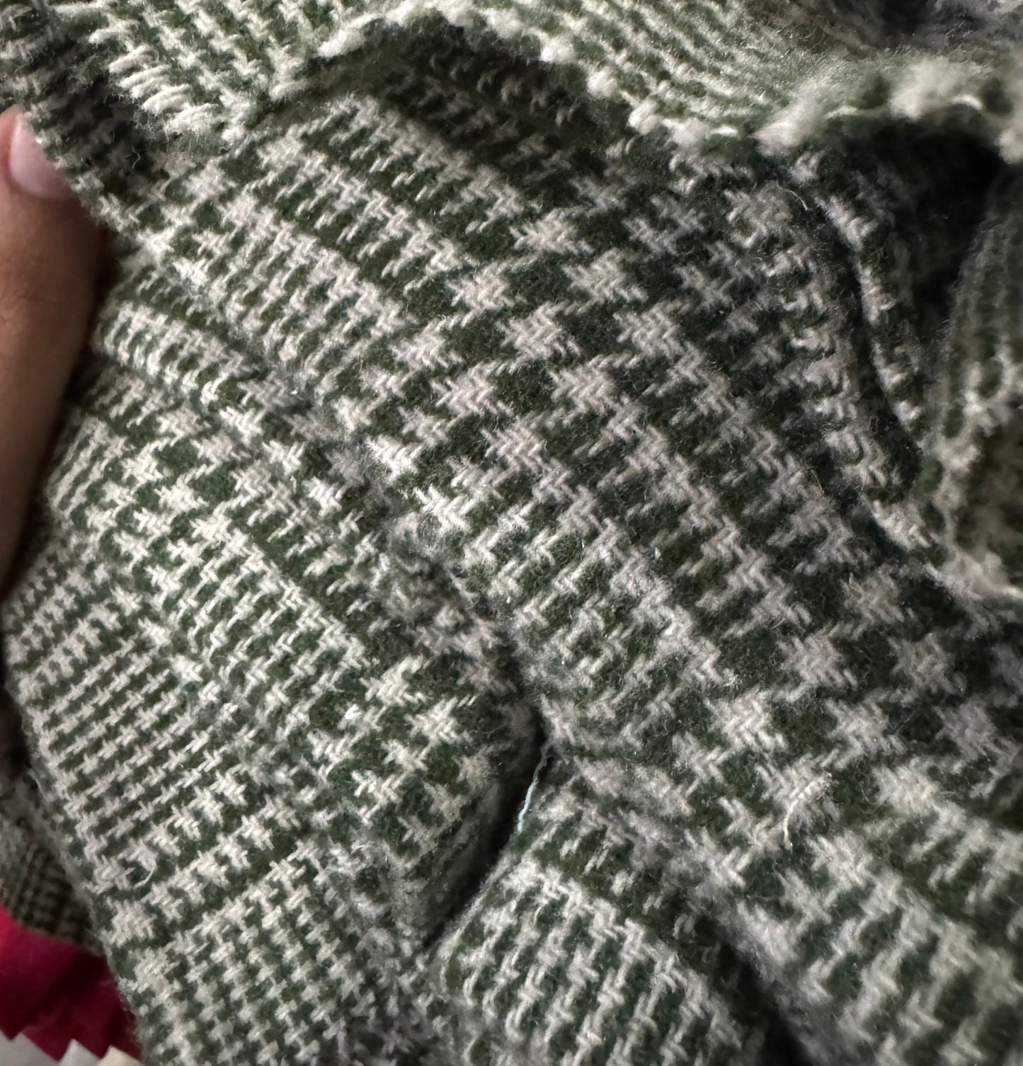 Buy Tweed Fabric Green Lines Dominating