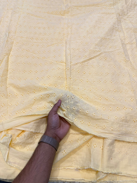 Buy Hakoba Soothing Yellow Flower Cutwork Joining Fabric
