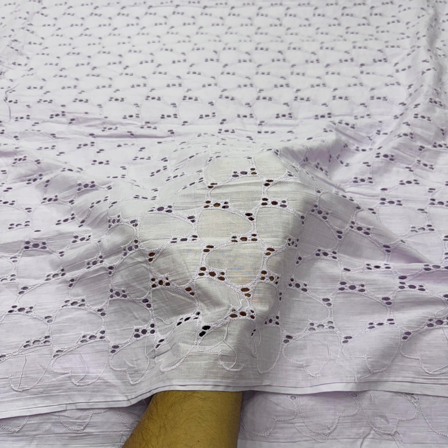 Cotton Hakoba Lavender Heart Pattern Fabric