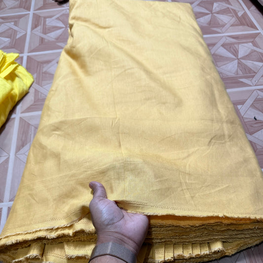 Cotton Linen Haldi Yellow Fabric