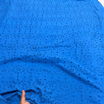 Buy Hakoba Royal Blue Traditional Work Fabric