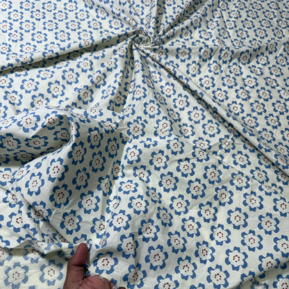Buy Poplin Flower Beads Printed Fabric
