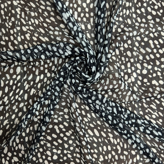 Buy Viscose Chiffon B&W Fabric