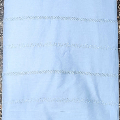 Buy Hakoba Dust Blue Lace Design Fabric