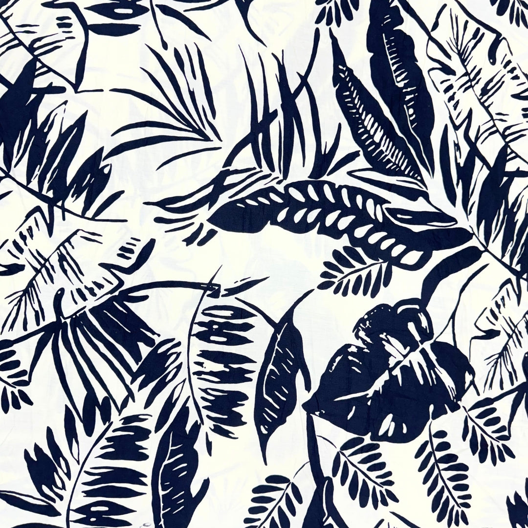 POPLIN TROPICAL BIG PRINT B&W