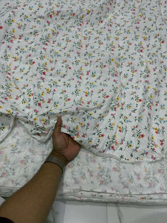 Buy Hakoba Poplin Floral Base Embroidery Fabric