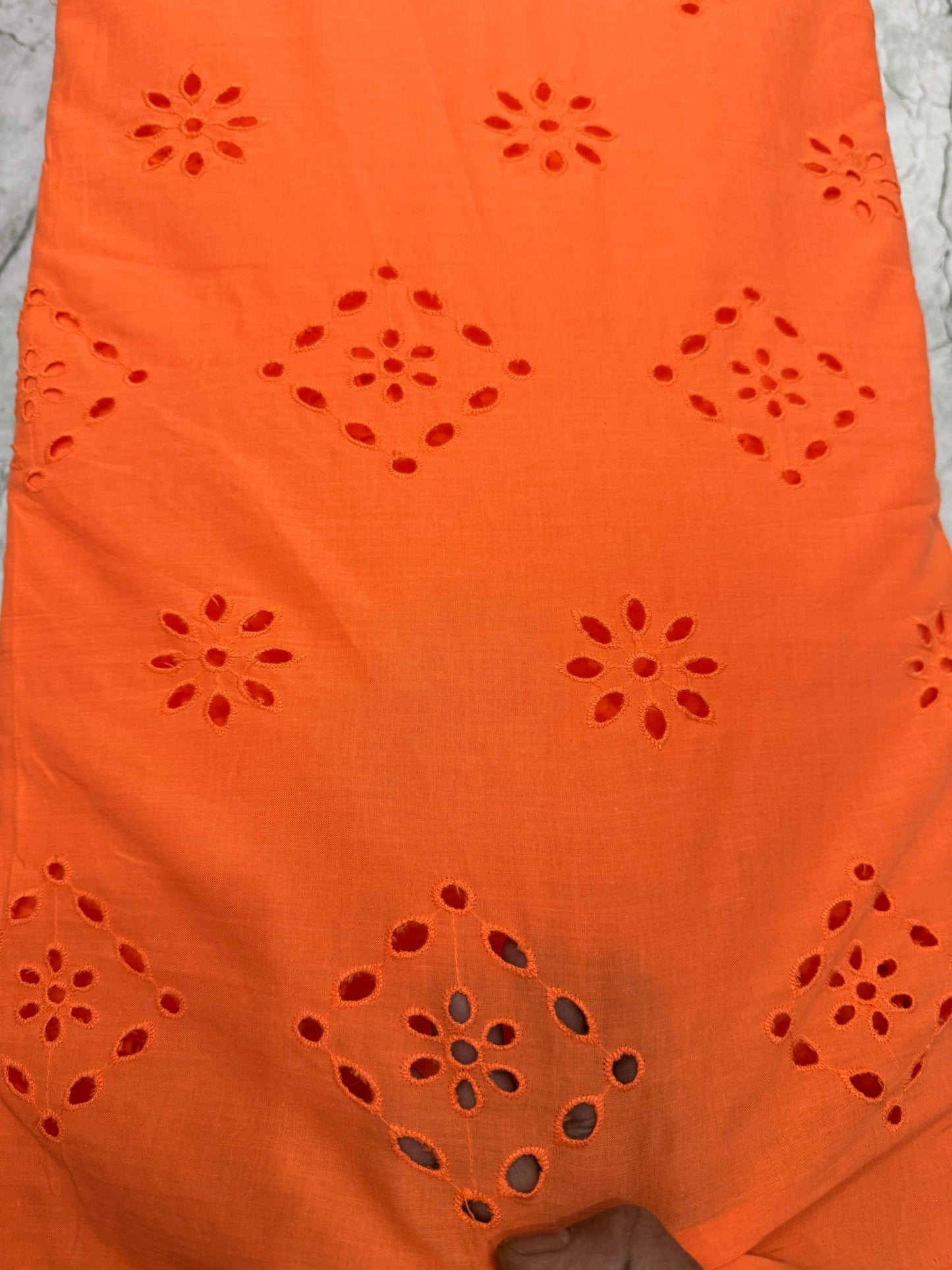 Buy Cotton Hakoba Orange Square Phool