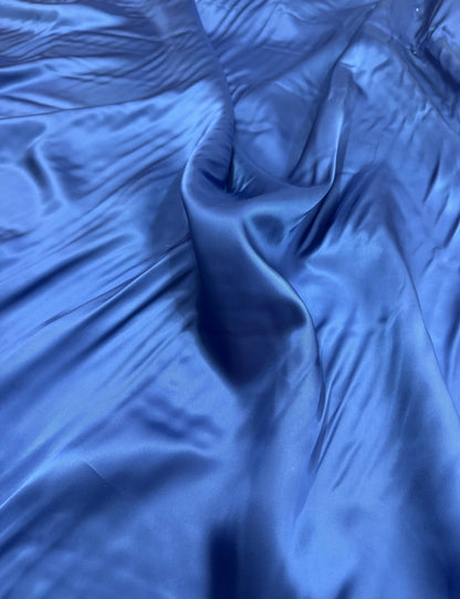 Buy Viscose Crepe Solid Blue Fabric