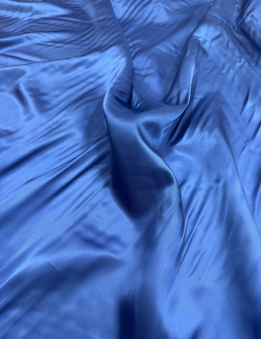 Buy Viscose Crepe Solid Blue Fabric