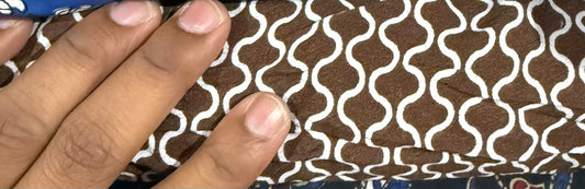 Buy Viscose Crepe Brown Damask Pink Base Printed Fabric