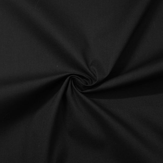 Buy Black Pure Cotton Poplin Fabric