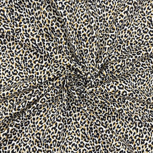 Buy Poplin Cheetah Printed Fabric Ivory Base