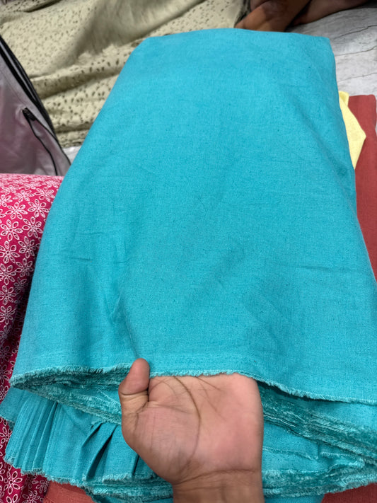 Buy Rare Cotton Linen Sky Blue Solid Fabric
