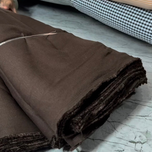 Buy Cotton Linen Chocolate Brown Fabric No