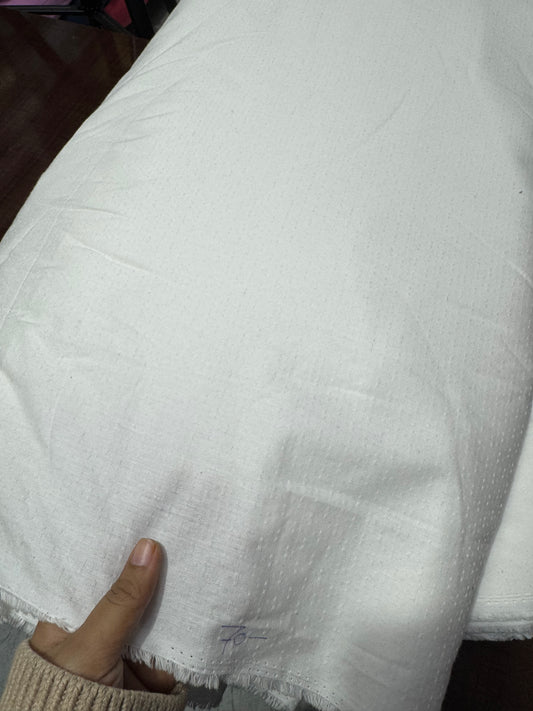 Buy Poplin Dobby Solid Bleach White Line Dobby Fabric