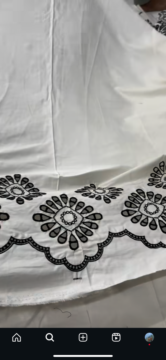 Buy Silk Hakoba Border Black Design Fabric
