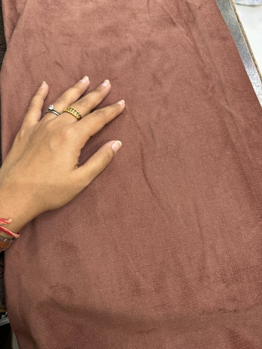 Buy Corduroy Solid Chocolate Brown Fabric (21 Wale)