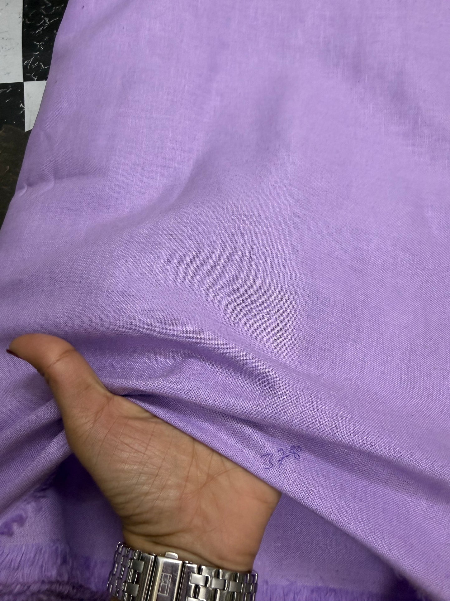 Buy Pure Linen Solid Lilac Fabric