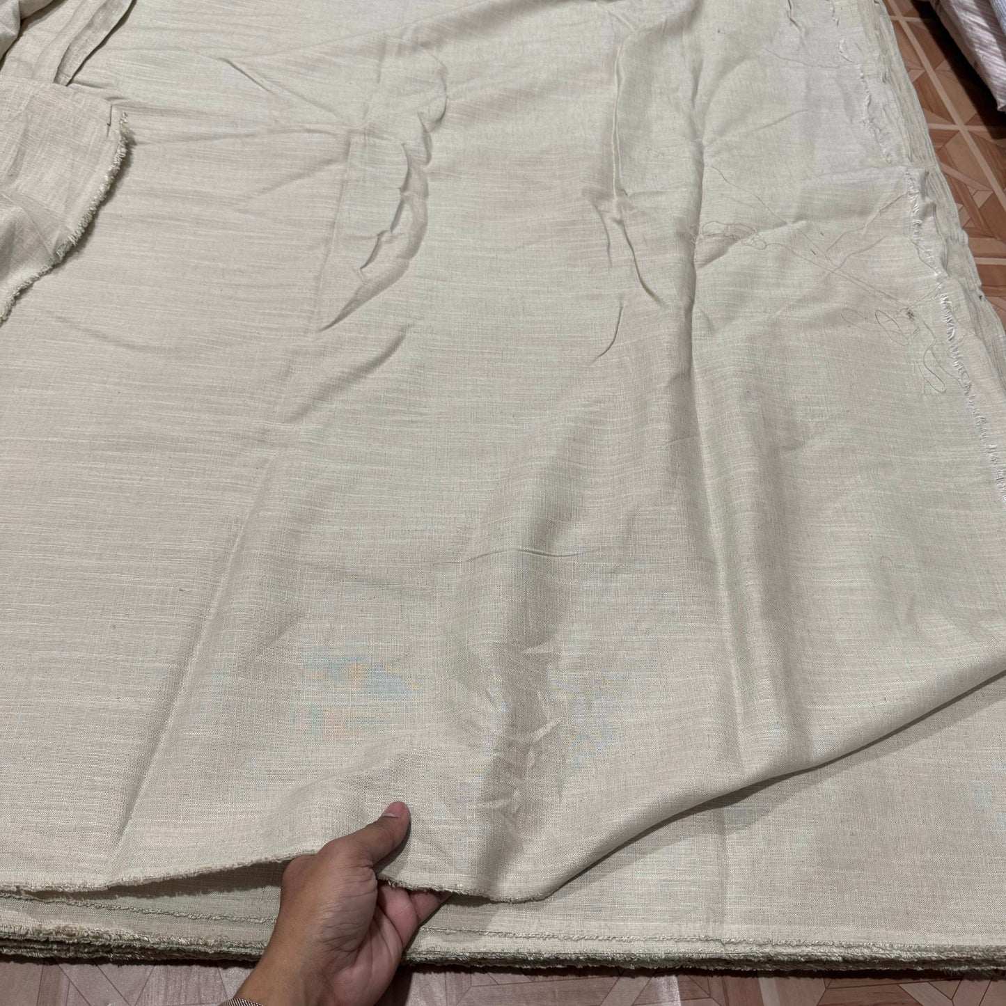 Buy Linen Solid Khadi Solid Fabric