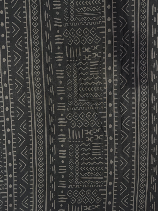 Cotton Linen Black Historic Printed Fabric