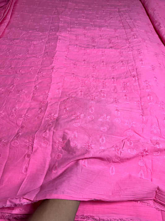 Hakoba Pink Threadwork Circle Square Fabric
