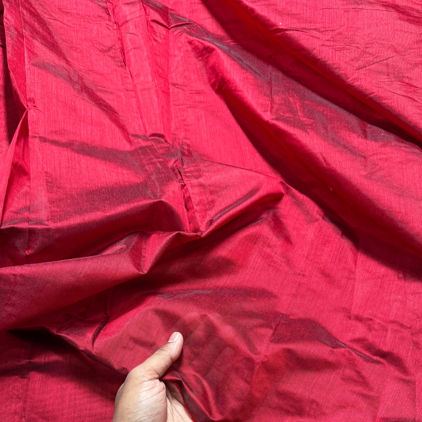 Buy Authentic Viscose Chanderi Red Fabric