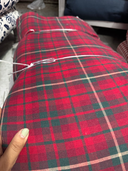 Buy Rare Cotton Twill British Green Red Check Fabric