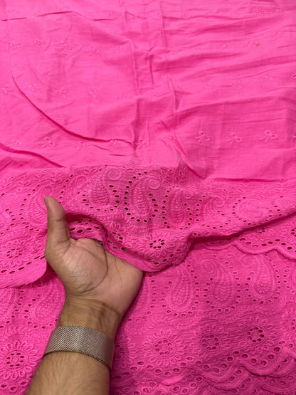 Buy Cotton Hakoba Hot Pink Paisley Border Design