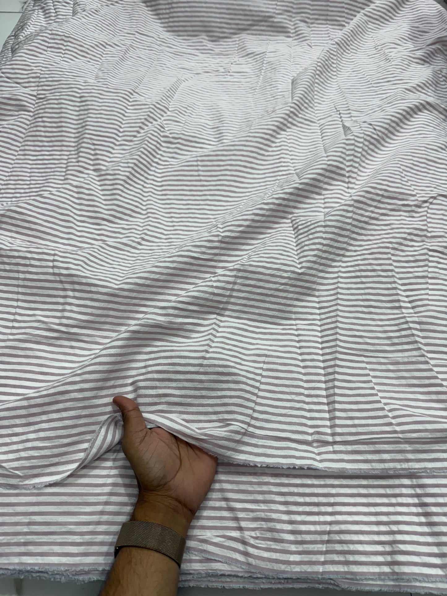 Buy Premium Seersucker Baby Pink Stripes Fabric