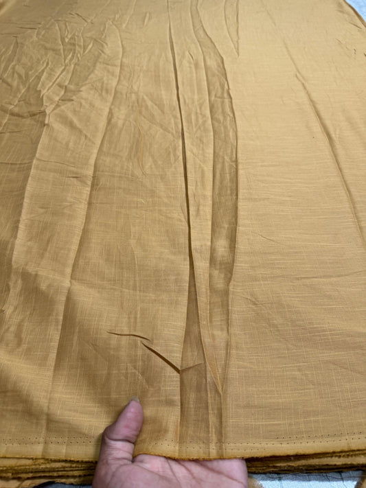 Buy Cambric Slub Solid Mustard Fabric