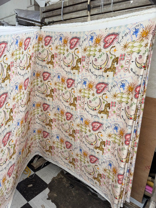 Buy Poly Modal Satin Lycra Kids Printed Fabric