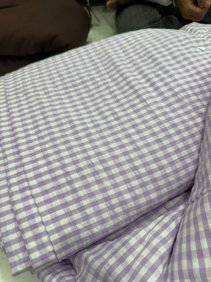 Buy Premium Seersucker Lavender Checks Fabric