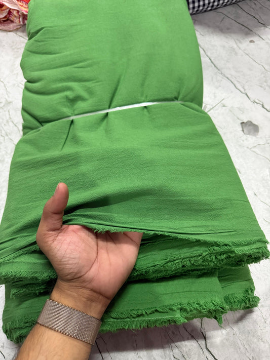 Buy Crimp Cotton Solid Pakistani Green Fabric