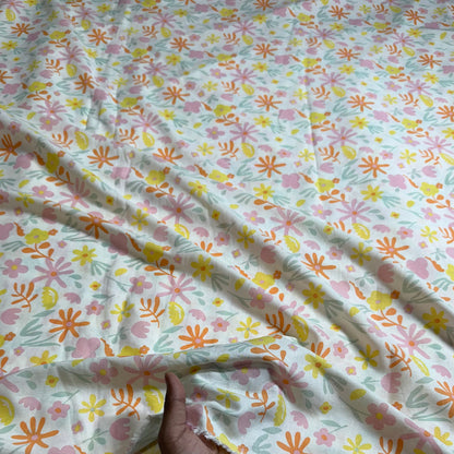 Buy Cotton Linen Summer Vibe Printed Fabric
