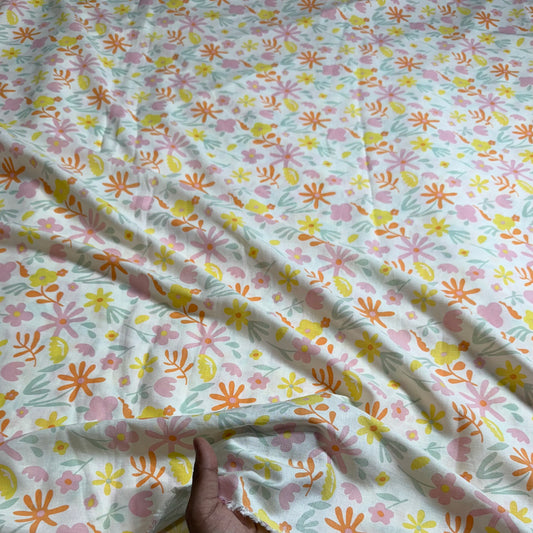 Buy Cotton Linen Summer Vibe Printed Fabric