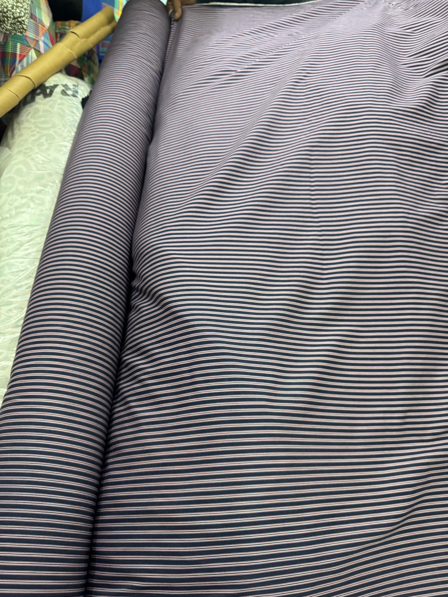 Buy Arvind Mill Poplin Black Stripes Fabric