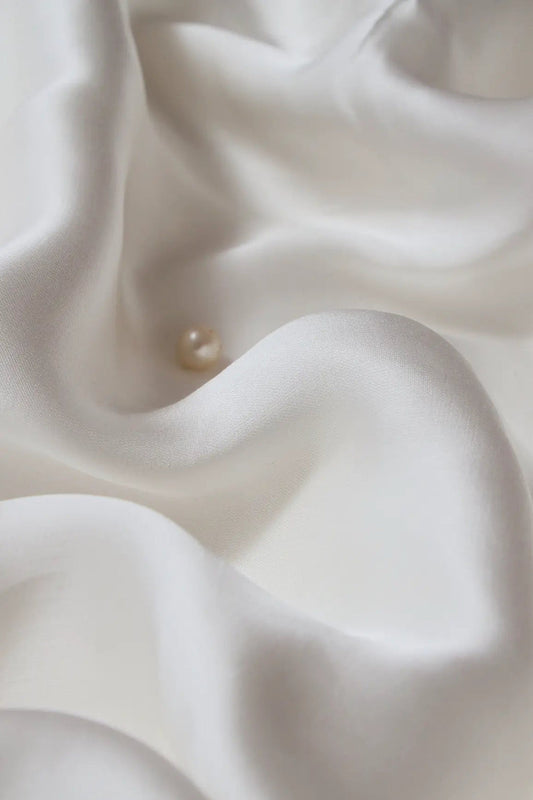 Buy Fine Premium Viscose Modal Satin Solid White Fabric